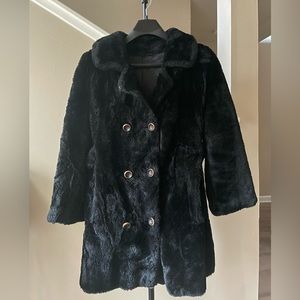 Vintage norba by glenoit black faux fur coat